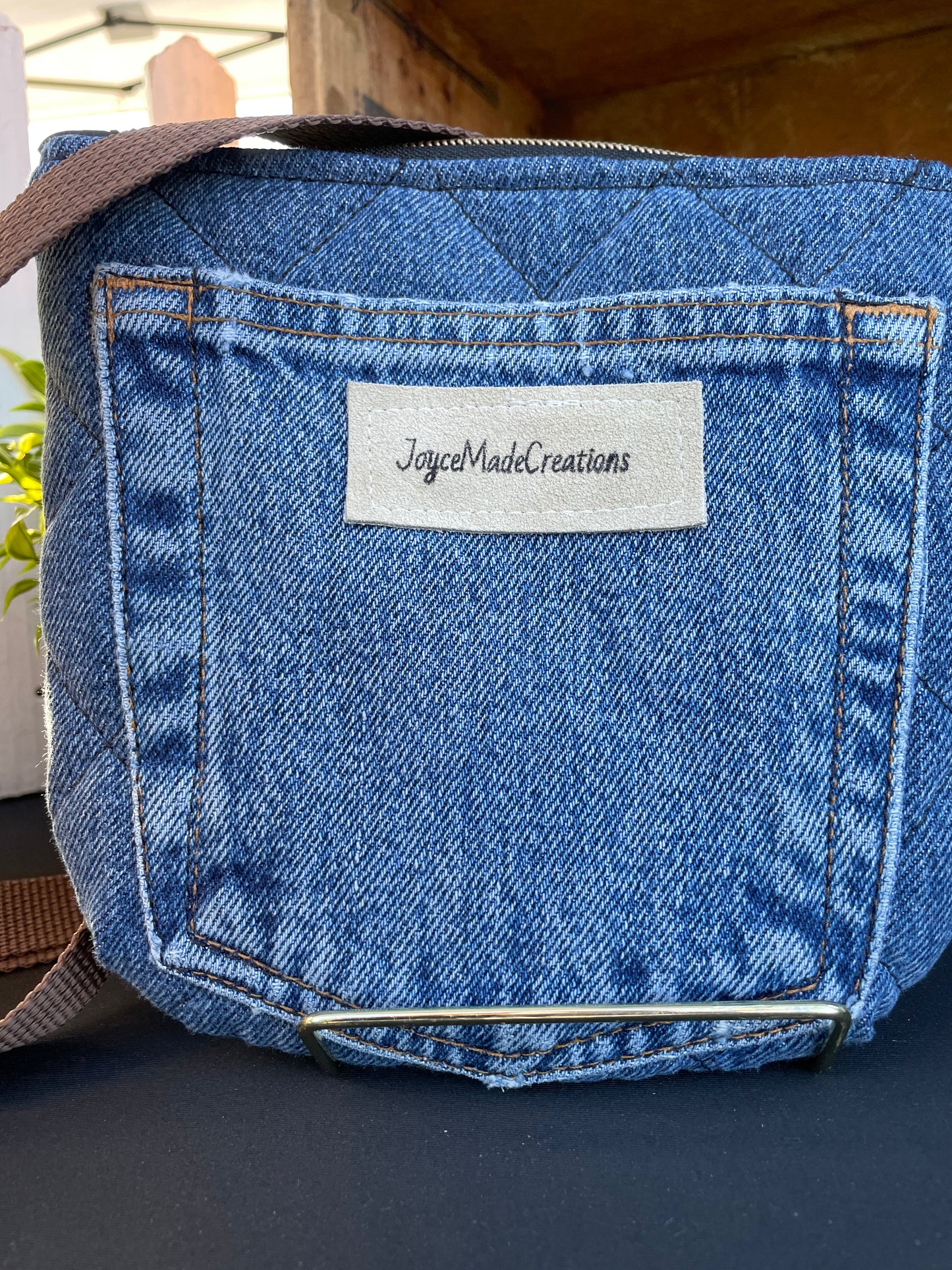 Crossbody Denim with Bandana Lining