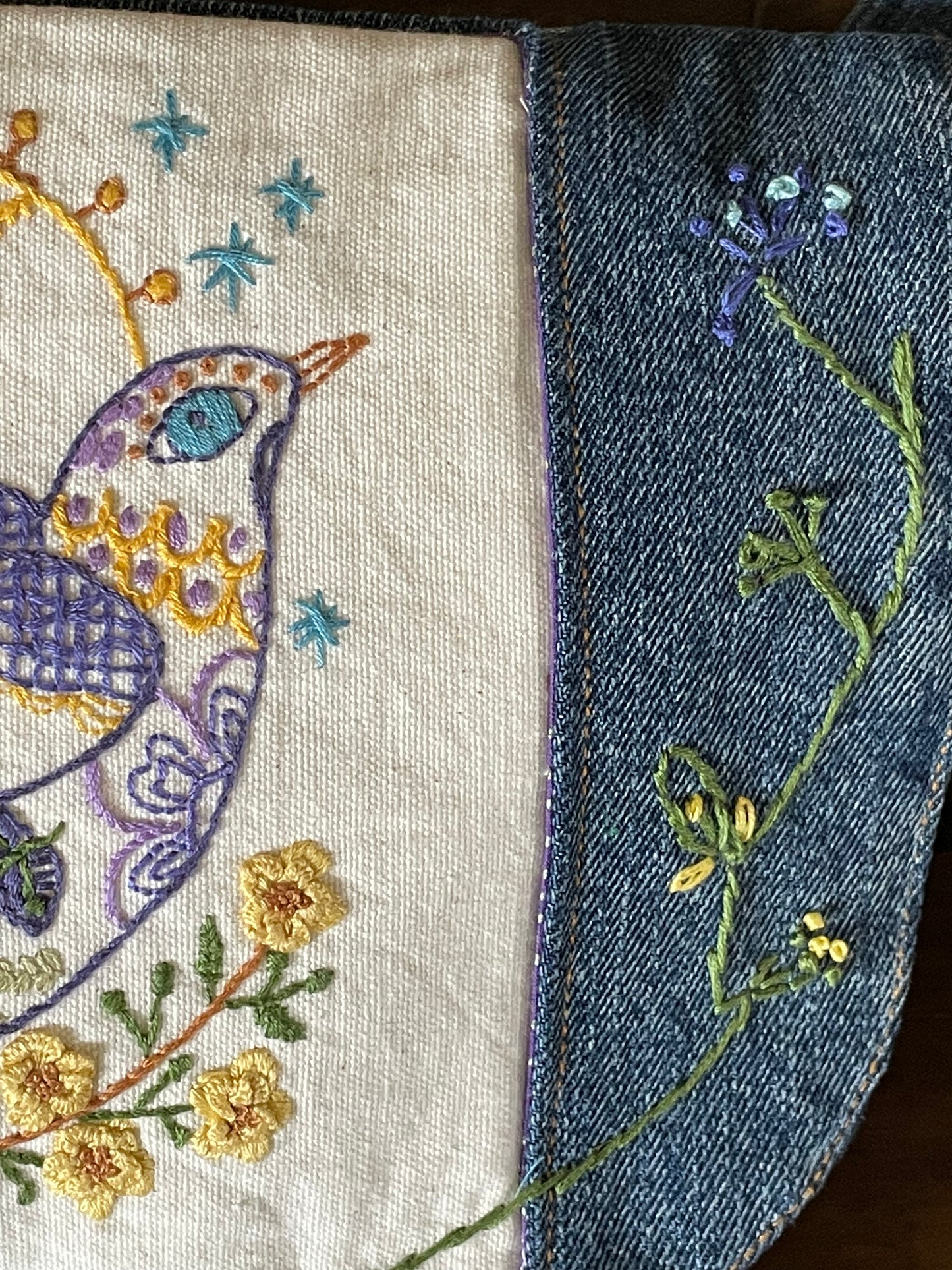 Crossbody Purse Hand Embroidered Dove