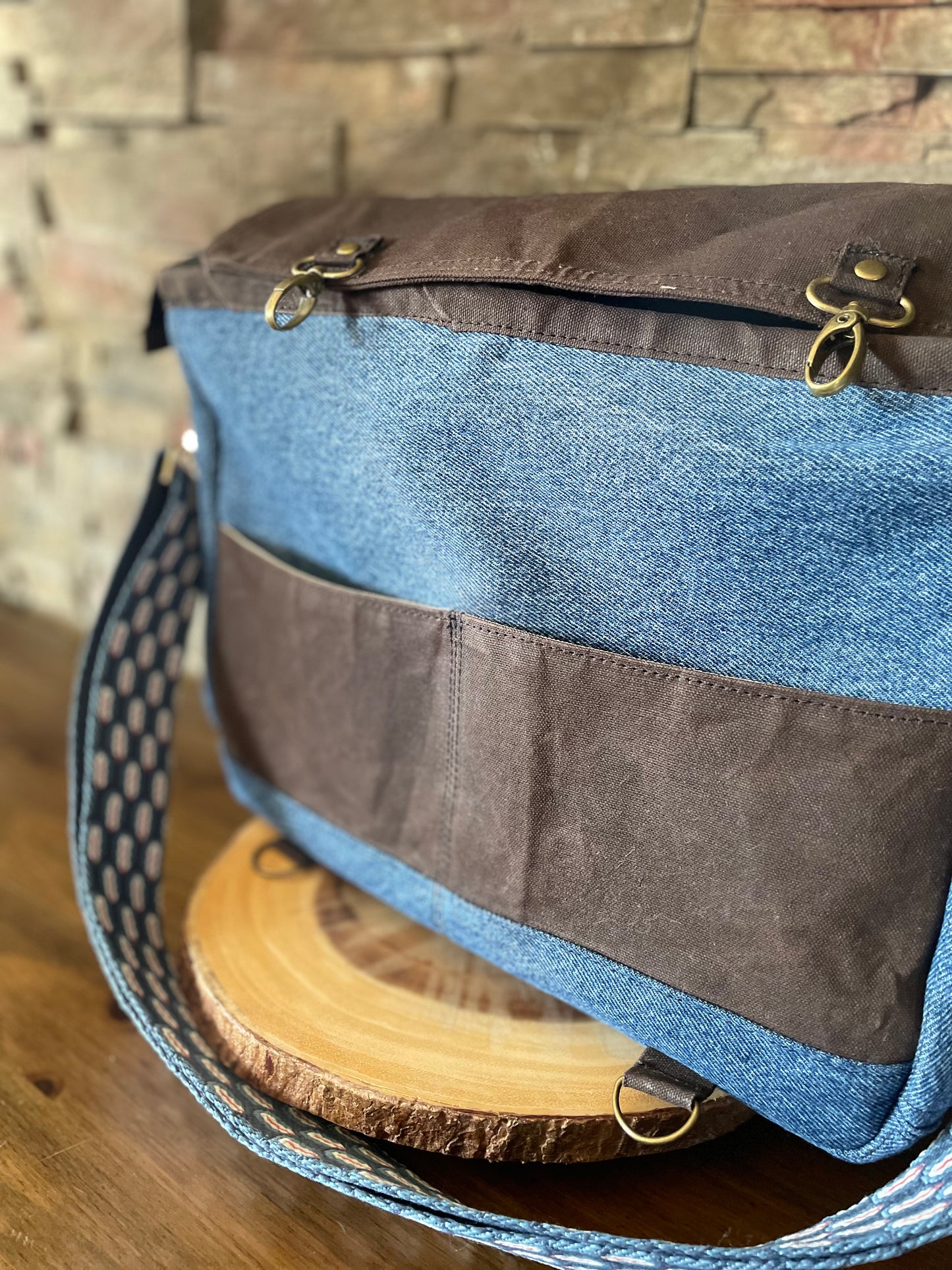 Large Denim Lap Top/Messenger Bag