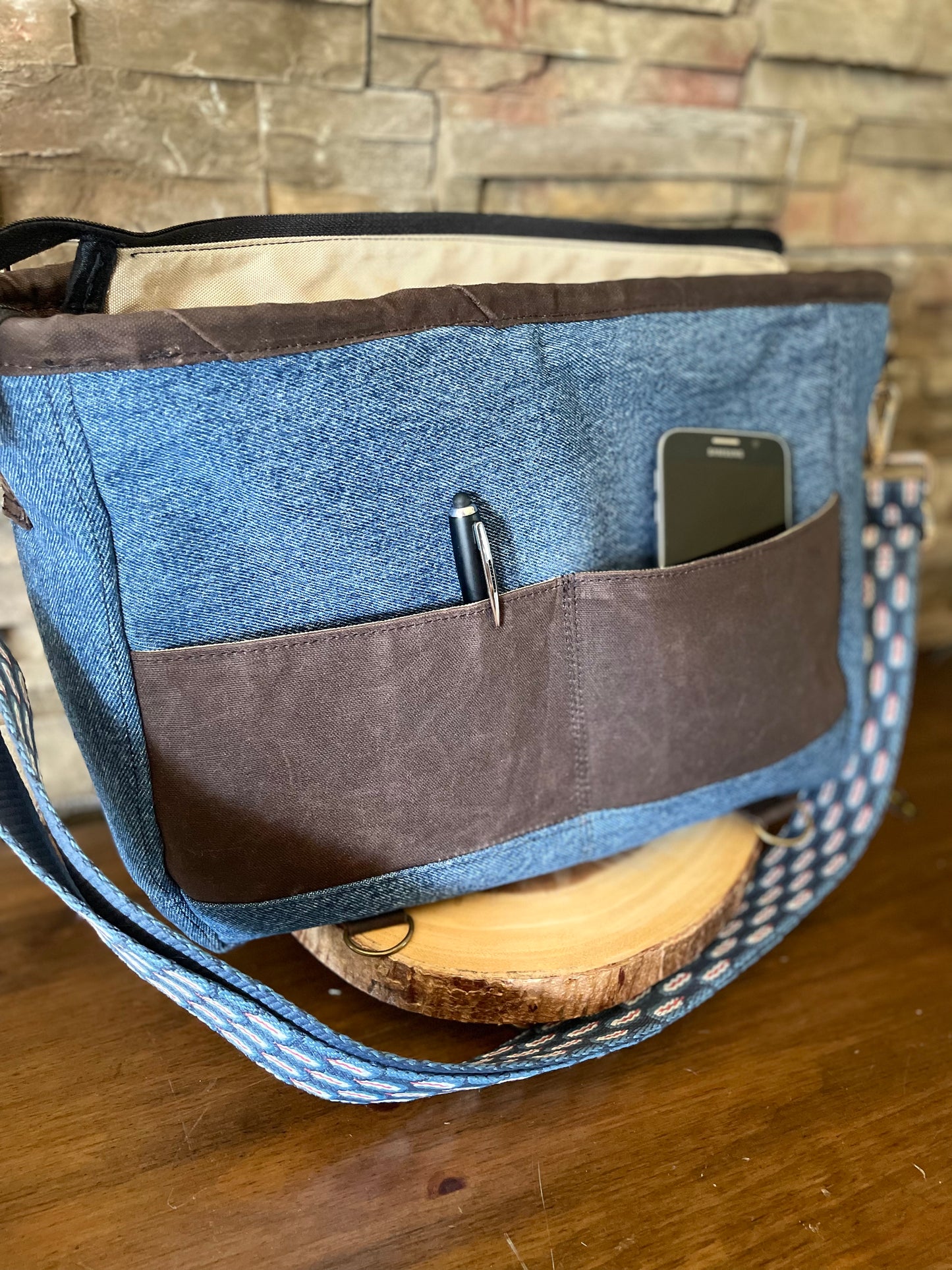 Large Denim Lap Top/Messenger Bag