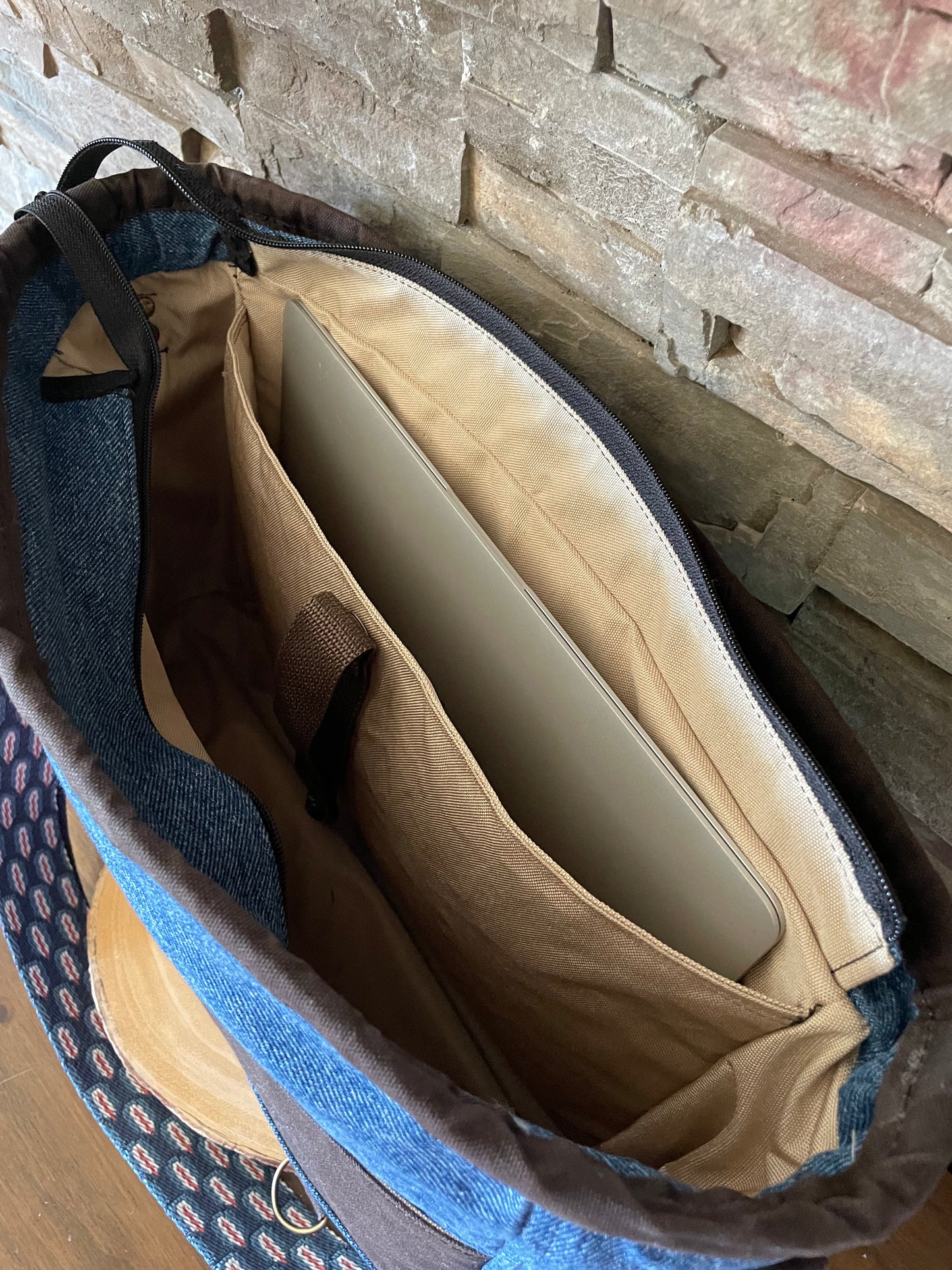 Large Denim Lap Top/Messenger Bag