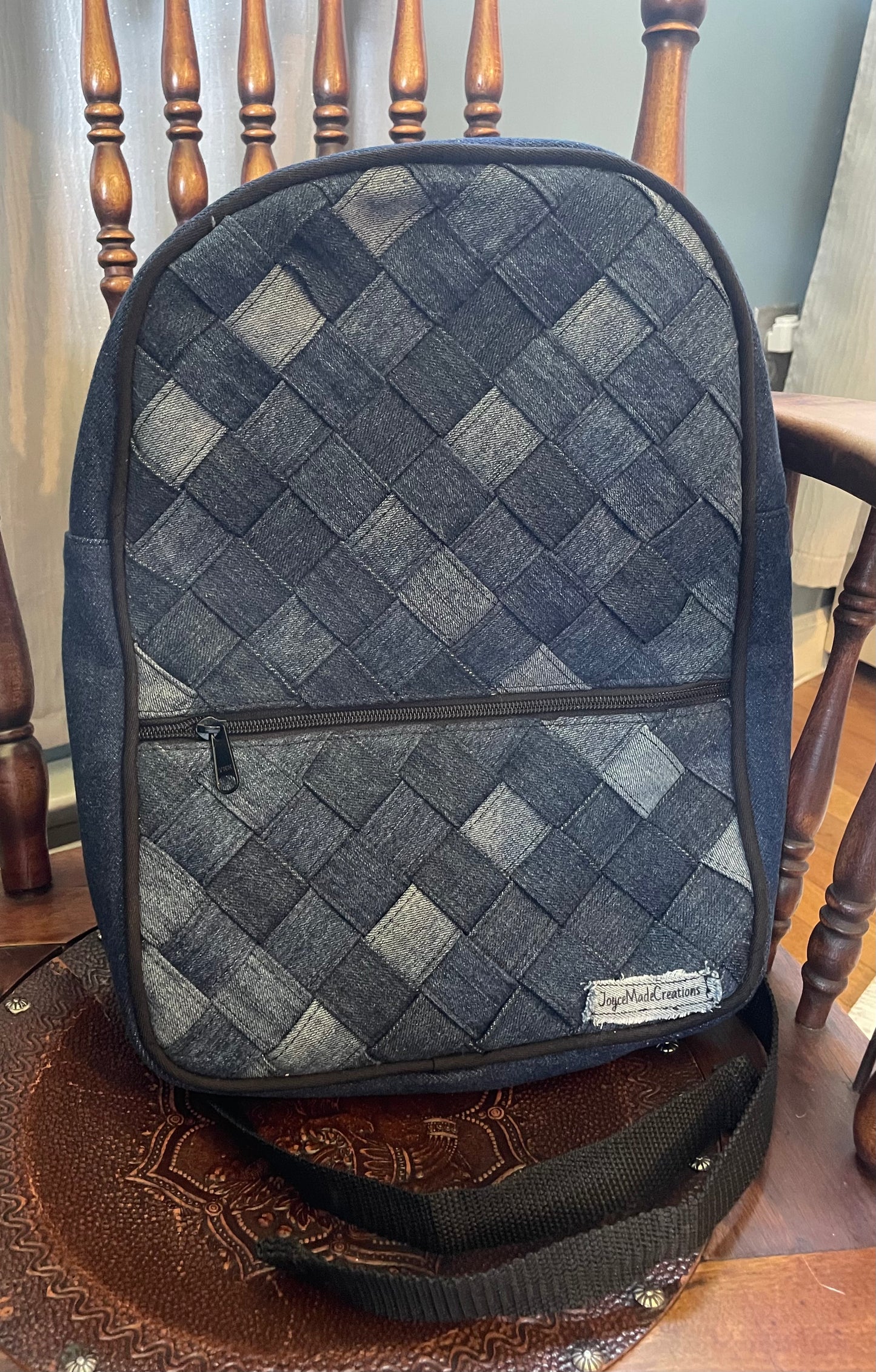 Backpack Basketweave Denim