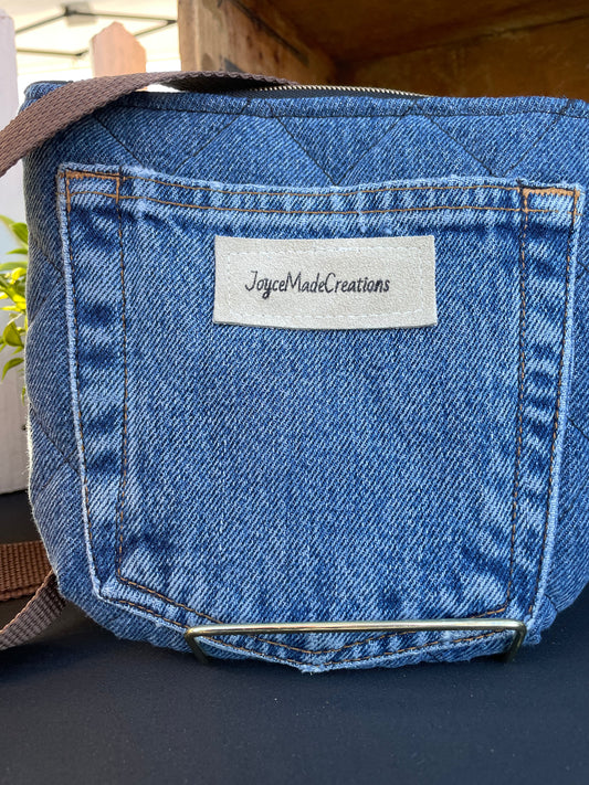 Crossbody Denim with Bandana Lining