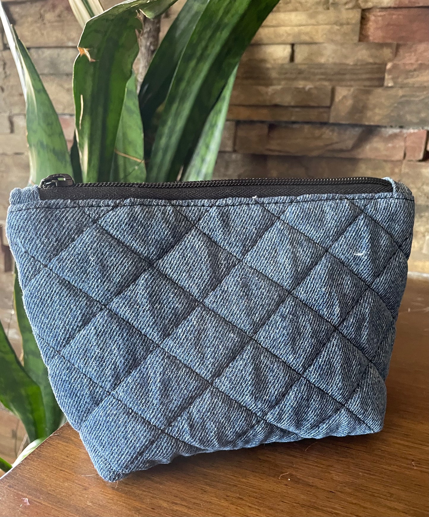 The Mended Indigo Collection #14 - Zipper Pouch with Braided Whimsey